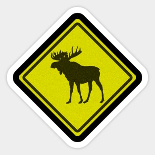 Caution Moose Sticker